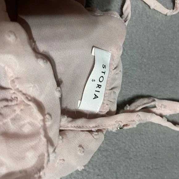 Storia Dress Womens Small Tiered Ruffle Tulle Ombre Mini Boho Coquette Romantic - Picture 4 of 7